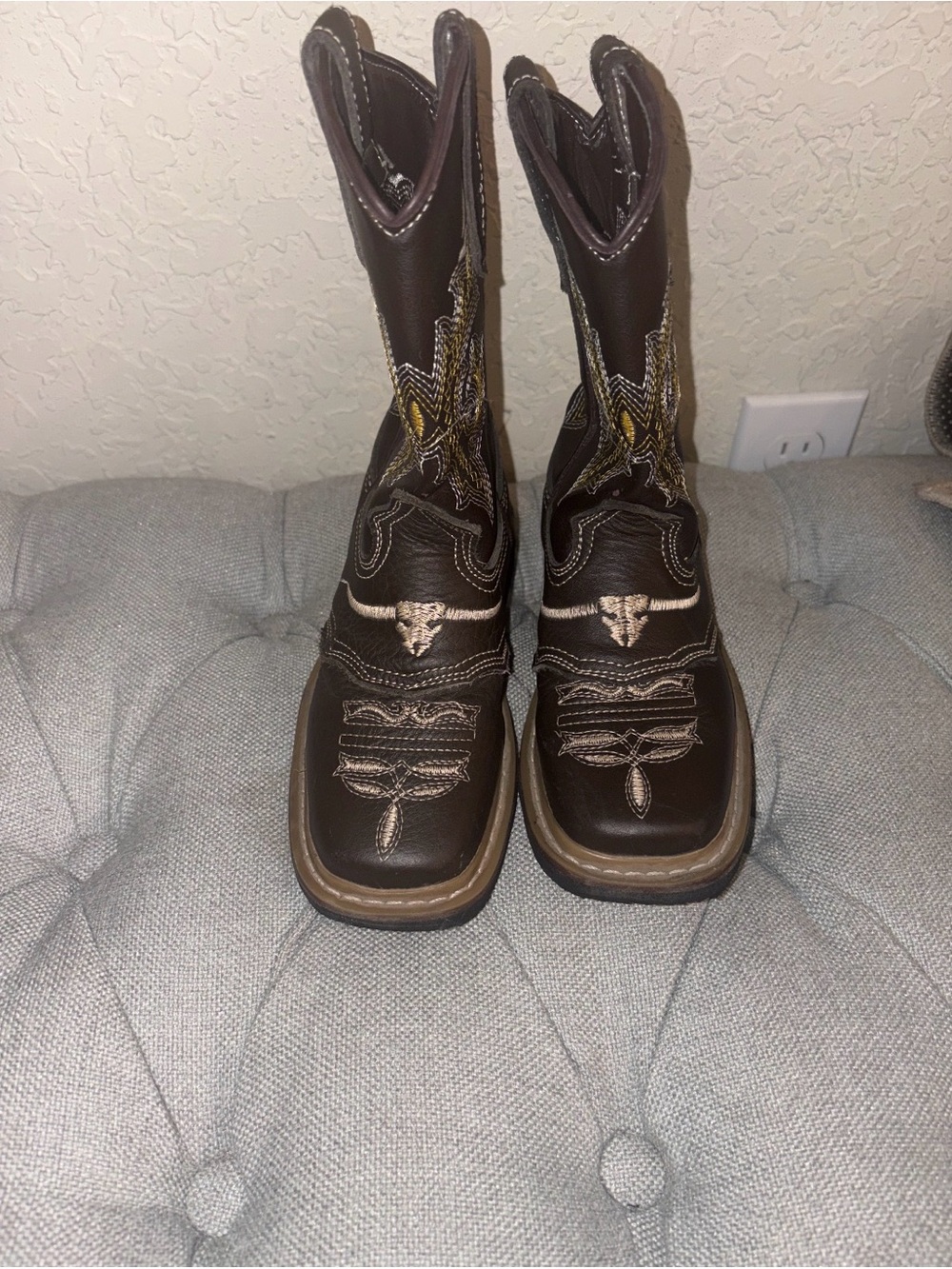 Brown Western Embroidered child Cowboy Boots